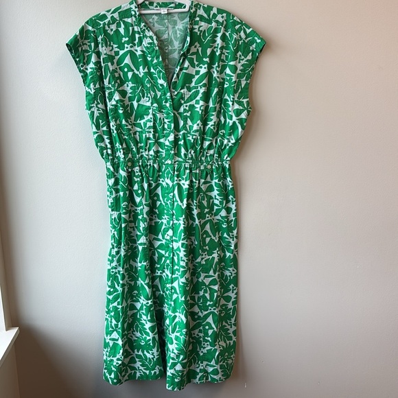 Free Assembly large Green Floral Dress belted waist - Picture 6 of 7